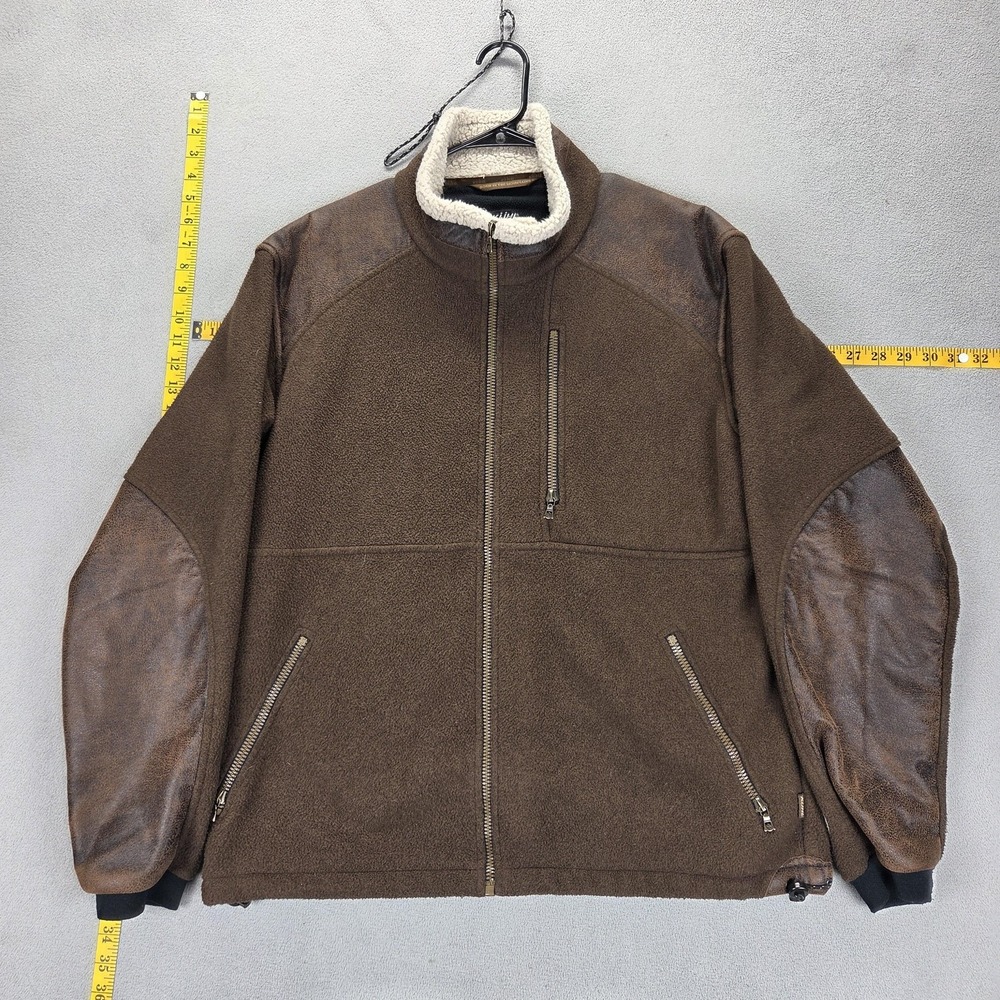 Kuhl Jacket Mens M Brown Alpenwurxs Fleece Bomber Full Zip Sherpa Collar Lined